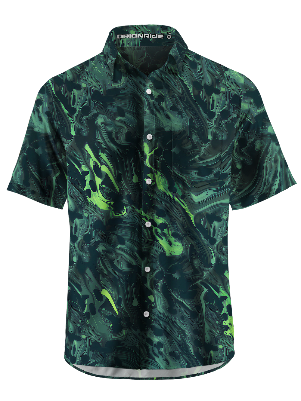 Orionride Fluid Art Zipper Pockets Ultra Lightweight Short Sleeves Gravel Shirt