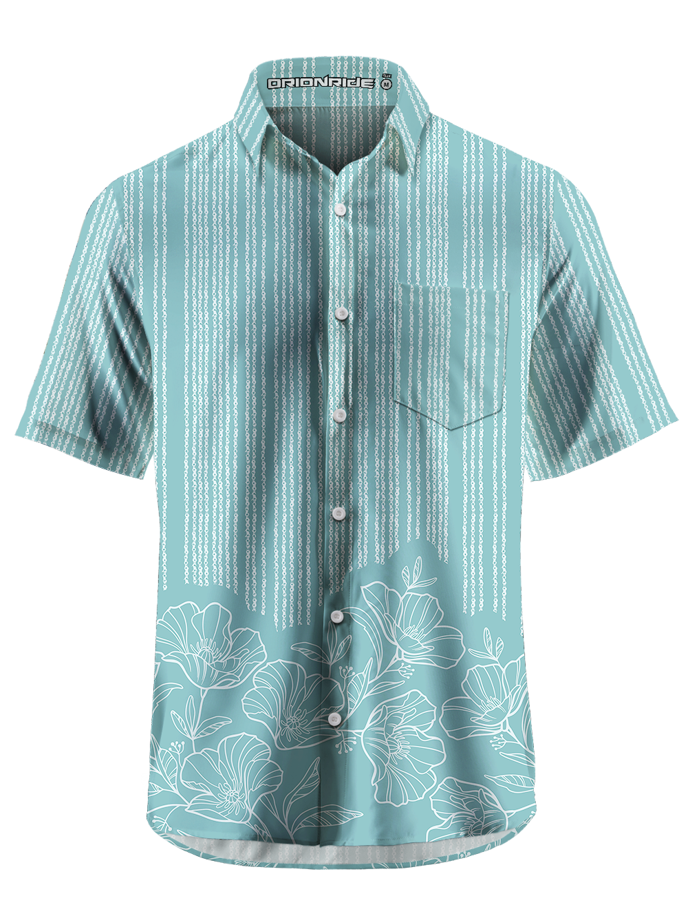 Orionride Chain Water Lilies Zipper Pockets Ultra Lightweight Short Sleeves Gravel Shirt