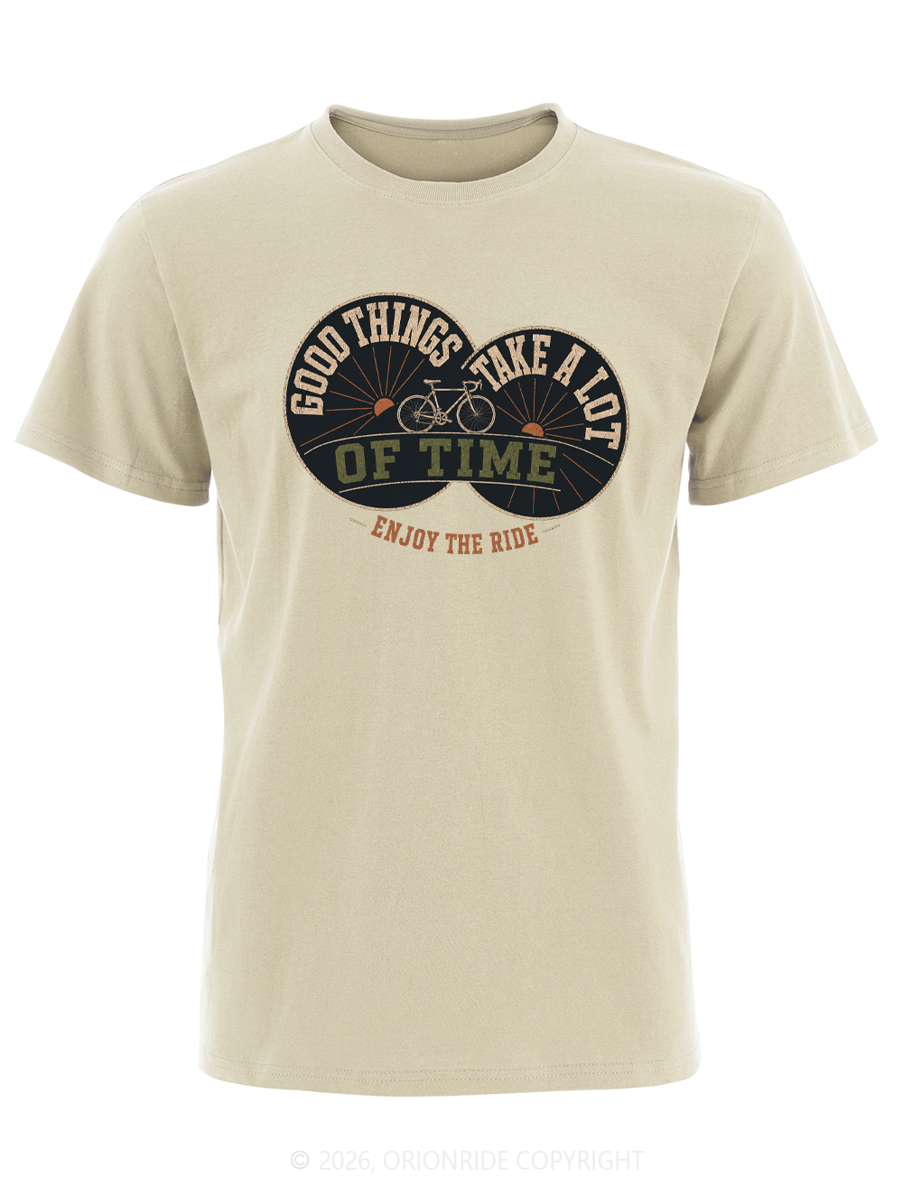 Orionride Vintage Wheel Short Sleeves Bike T-Shirt