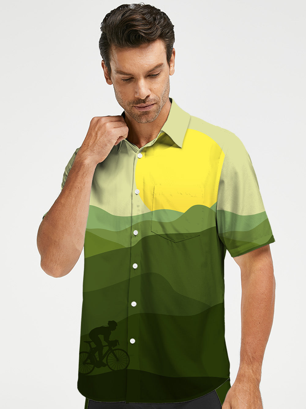Orionride Lonely Journey Zipper Pockets Ultra Lightweight Short Sleeves Gravel Shirt