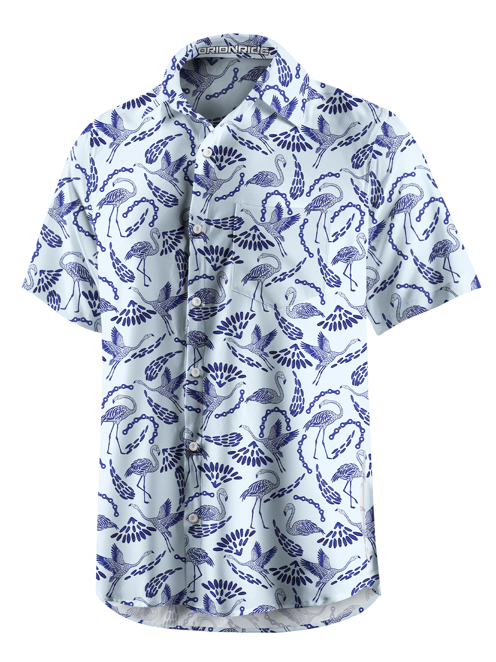 Orionride Flamingo Tail Feathers Zipper Pockets Ultra Lightweight Short Sleeves Gravel Shirt