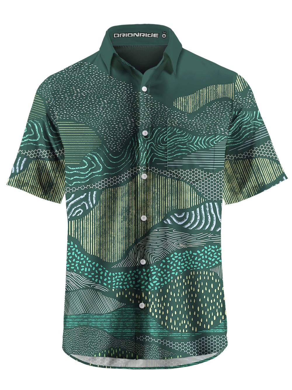 Orionride Geological Texture Zipper Pockets Ultra Lightweight Short Sleeves Gravel Shirt