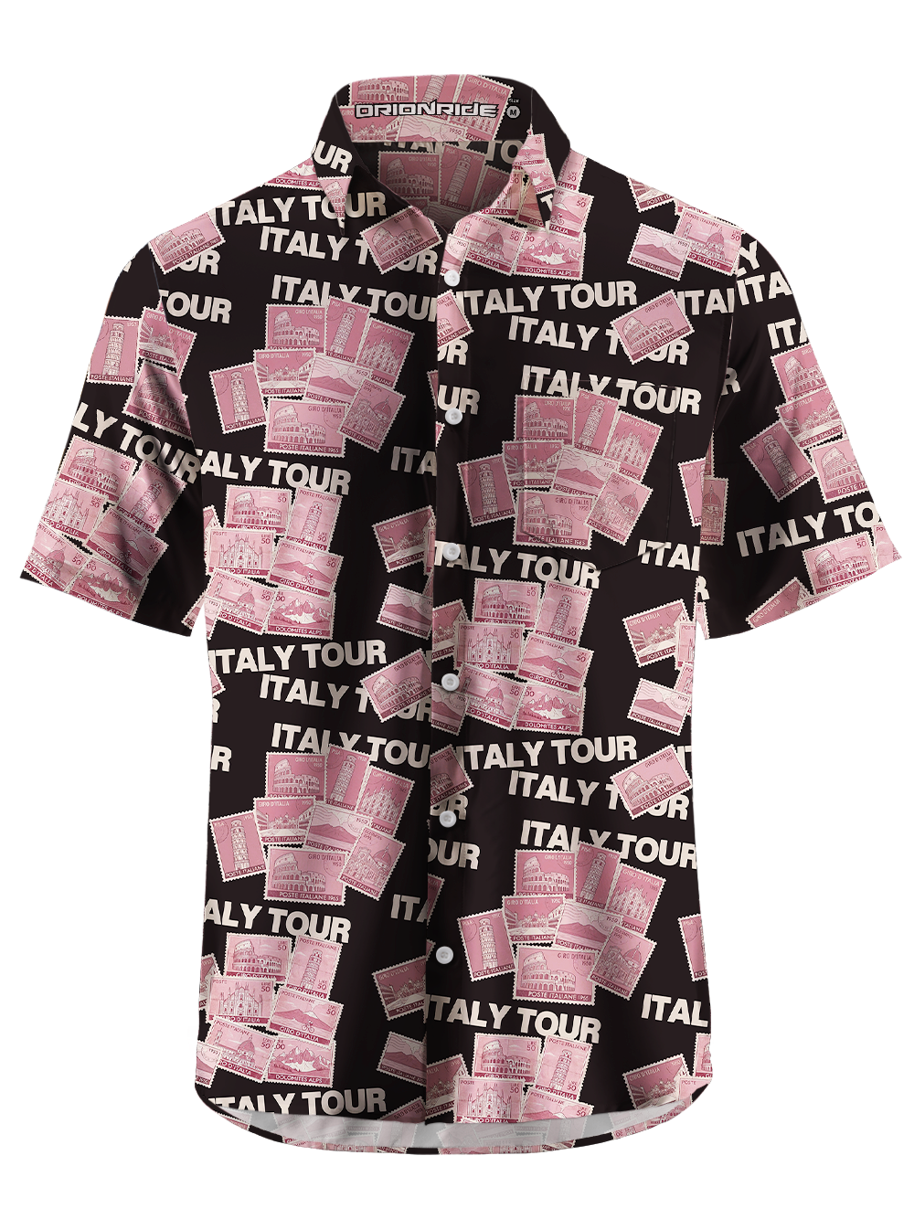 Orionride City Stamps Zipper Pockets Ultra Lightweight Short Sleeves Gravel Shirt