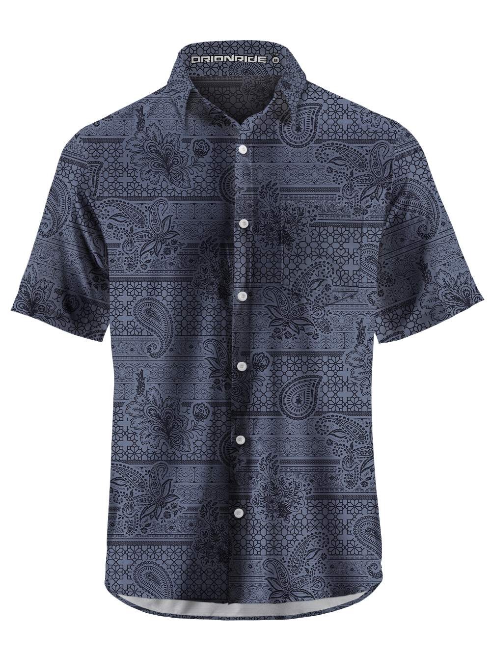 Orionride Falling Cashew Blossoms Zipper Pockets Ultra Lightweight Short Sleeves Gravel Shirt