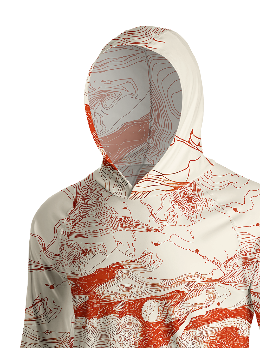 Orionride Enthusiasm Contour Lines Long Sleeve Cycling Hoodie Shirt