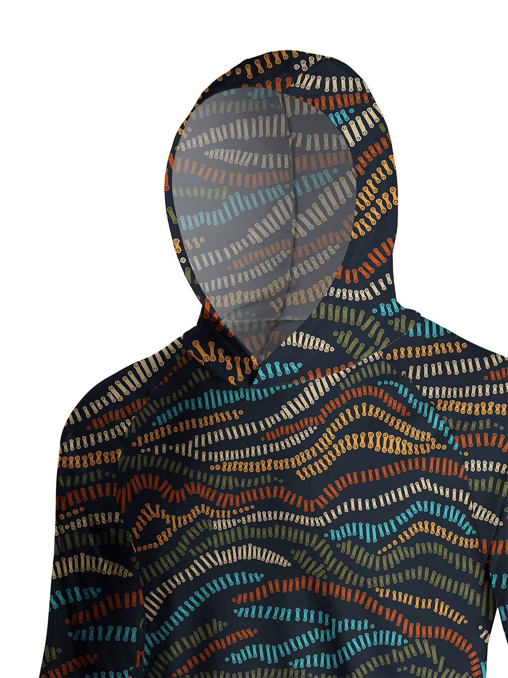 Orionride Color Wave Weave Long Sleeve Cycling Hoodie Shirt