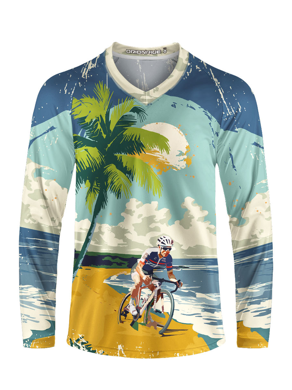 Orionride Tropical Beach Long Sleeve Downhill Jersey