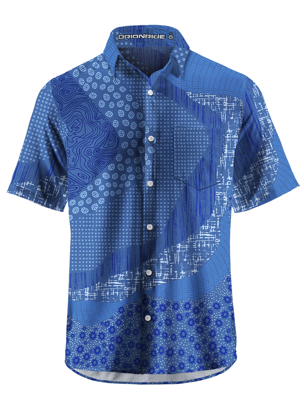 Orionride Map Code Zipper Pockets Ultra Lightweight Short Sleeves Gravel Shirt