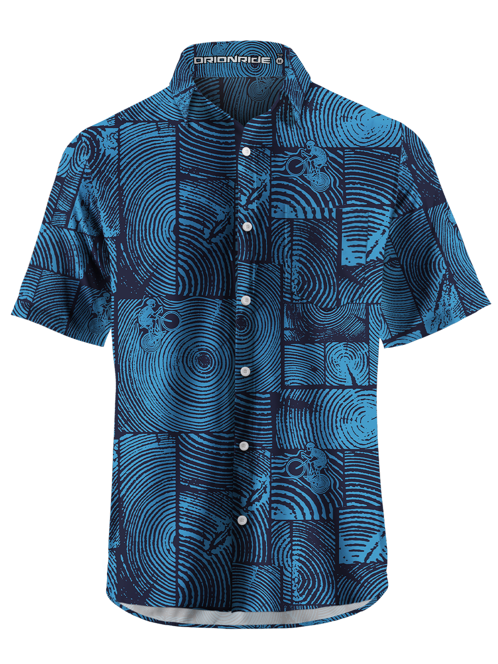 Orionride Tree Rings Zipper Pockets Ultra Lightweight Short Sleeves Gravel Shirt