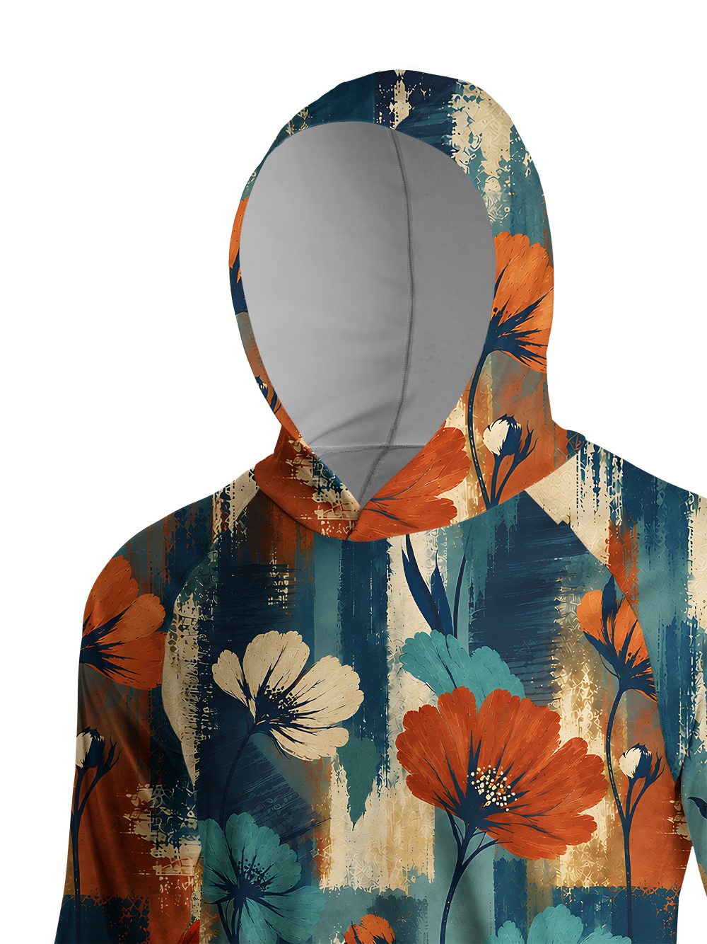 Orionride Brushstroke Garden Long Sleeve Cycling Hoodie Shirt