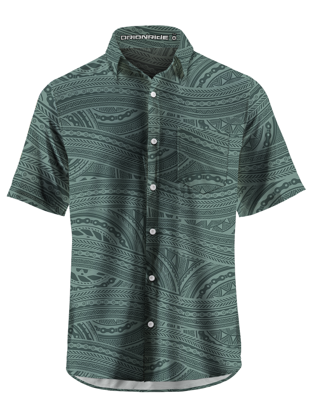 Orionride Chain Stripe Pattern Zipper Pockets Ultra Lightweight Short Sleeves Gravel Shirt