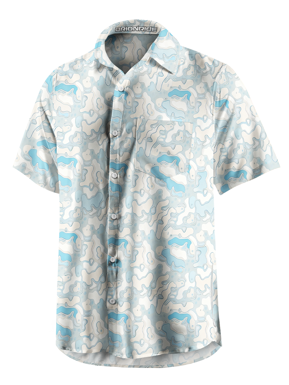 Orionride Geographic Blocks Zipper Pockets Ultra Lightweight Short Sleeves Gravel Shirt