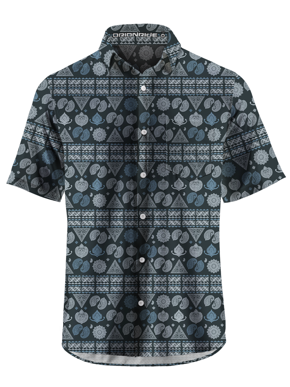 Orionride Paisley Weave Zipper Pockets Ultra Lightweight Short Sleeves Gravel Shirt