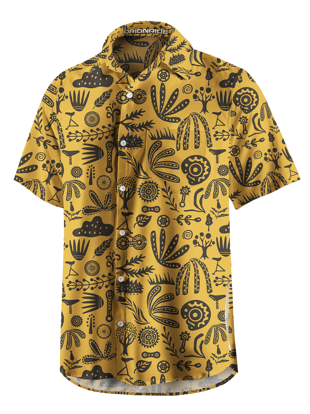 Orionride Totem Arrangement Zipper Pockets Ultra Lightweight Short Sleeves Gravel Shirt