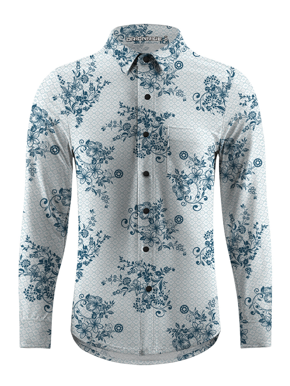 Orionride Hibiscus Secret Men's Stretchy Breathable Long Sleeve Gravel Shirt