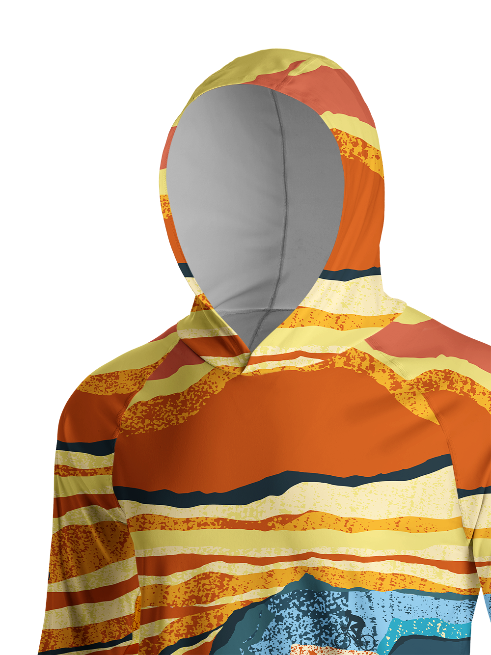 Orionride Layered Clouds Long Sleeve Cycling Hoodie Shirt