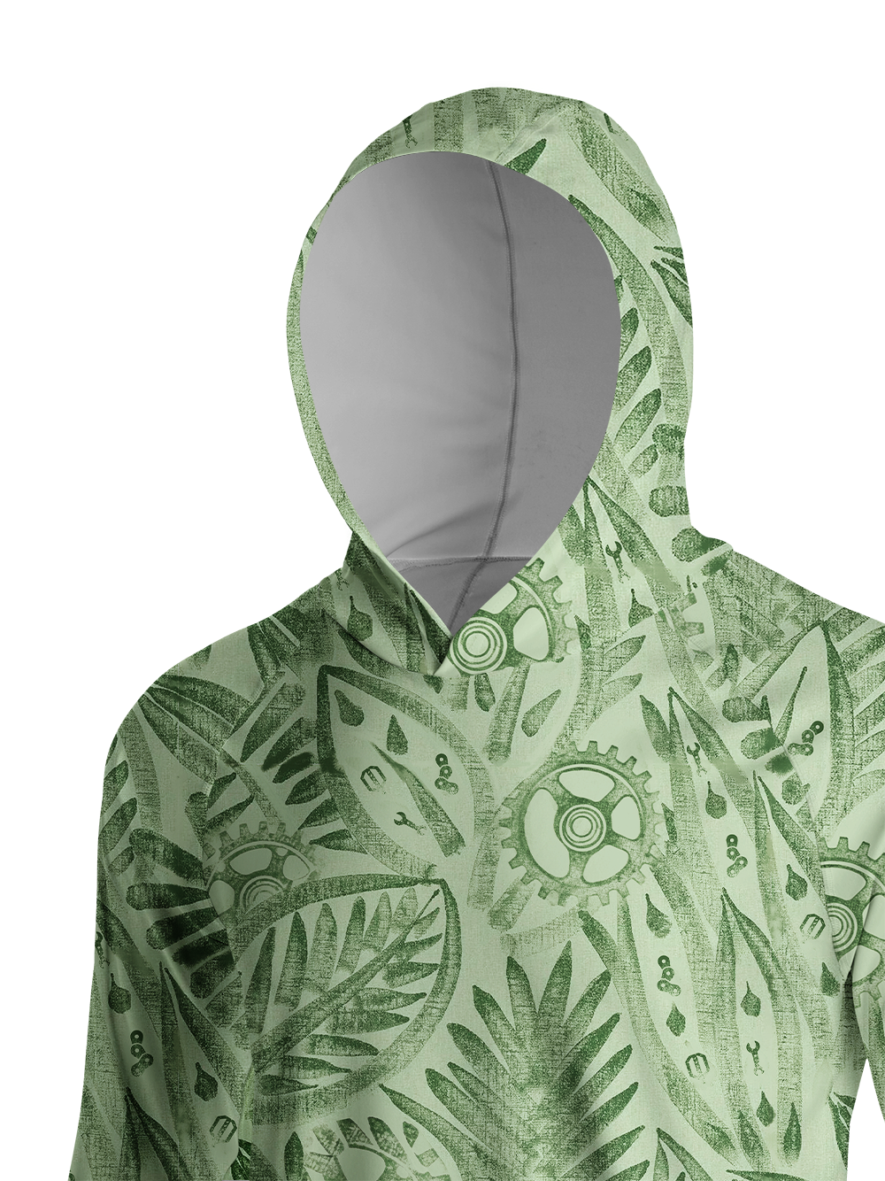 Orionride Fresh Leaves Long Sleeve Cycling Hoodie Shirt
