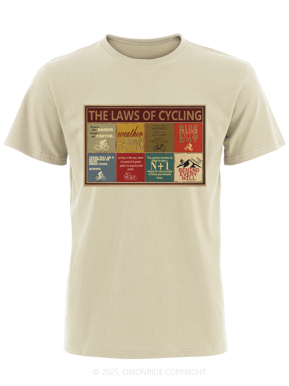 Orionride The Laws Of Cycling Short Sleeves Bike T-Shirt
