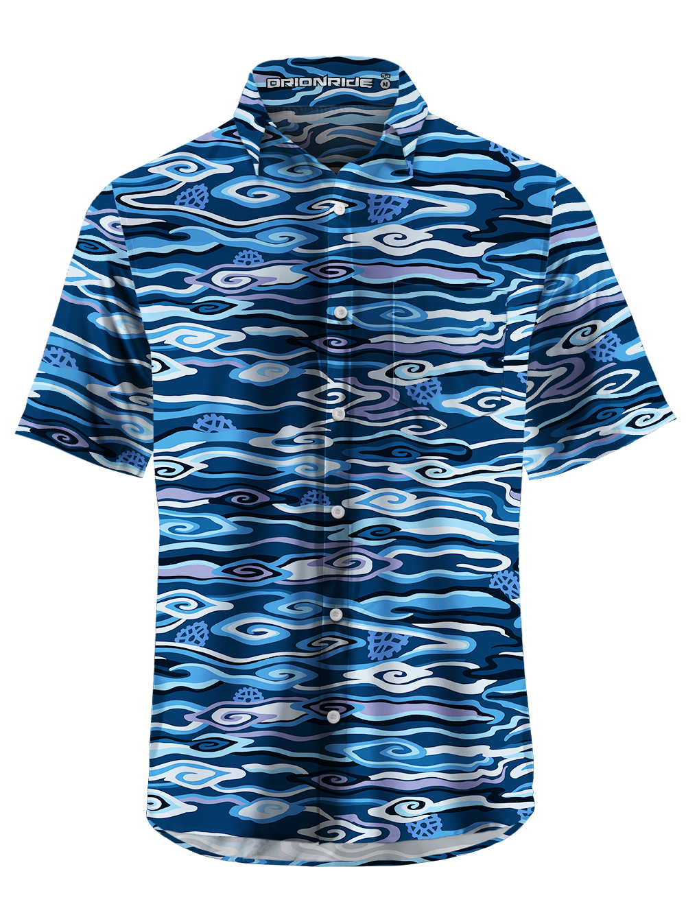 Orionride Flowing Waves Zipper Pockets Ultra Lightweight Short Sleeves Gravel Shirt