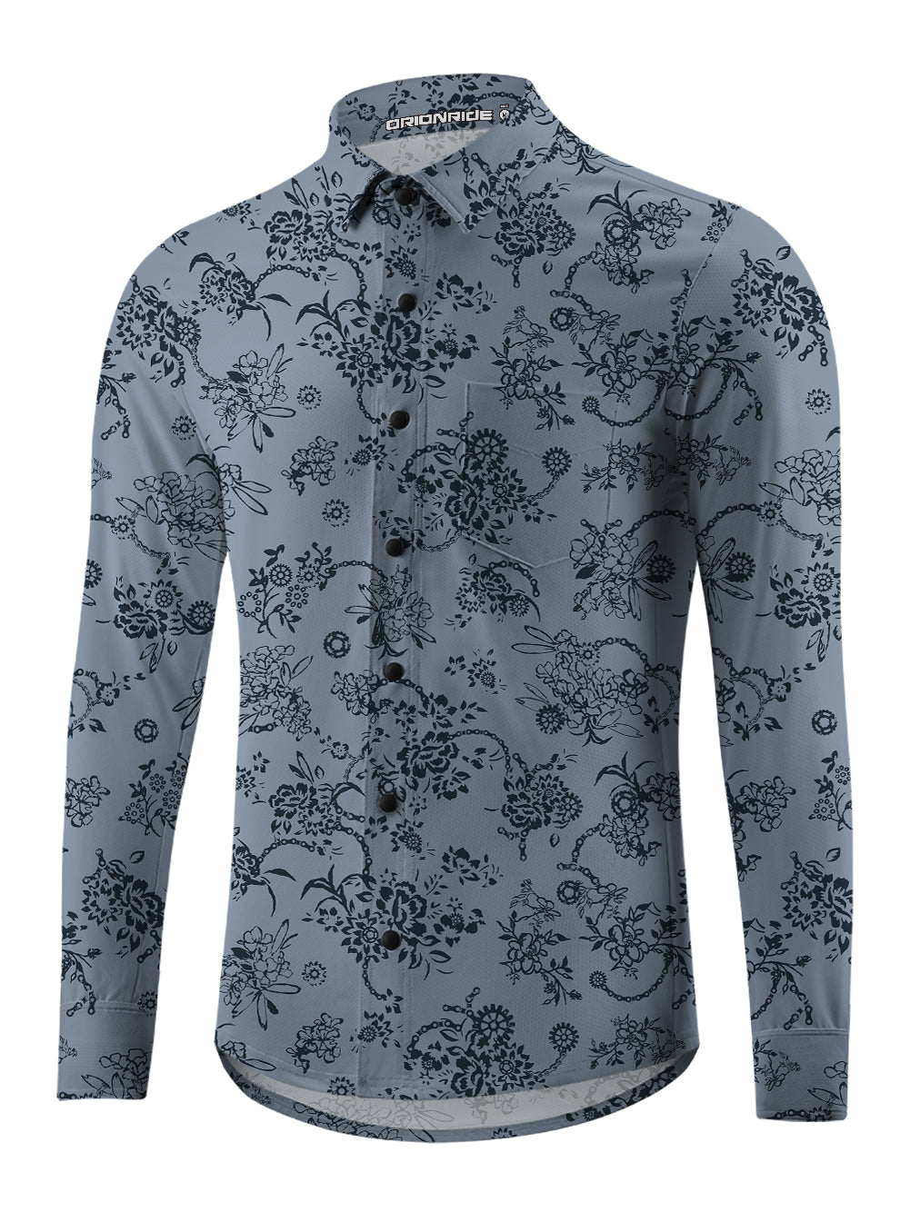Orionride Mechanical Chain Flower Men's Stretchy Breathable Long Sleeve Gravel Shirt