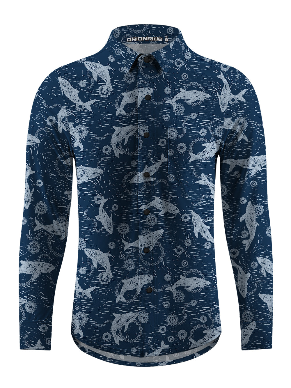 Orionride Dolphin Game Men's Stretchy Breathable Long Sleeve Gravel Shirt