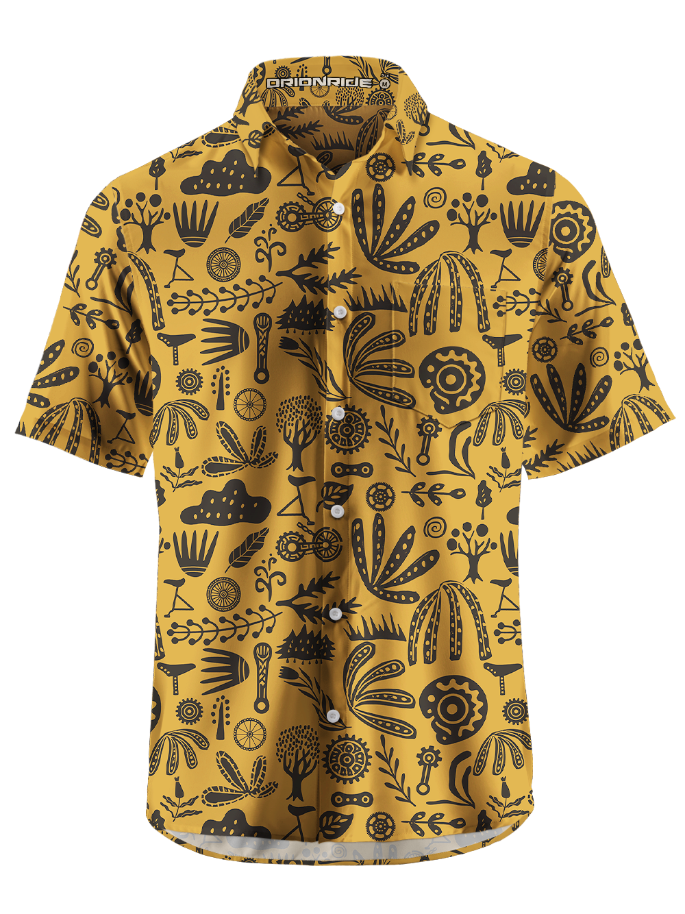 Orionride Totem Arrangement Zipper Pockets Ultra Lightweight Short Sleeves Gravel Shirt