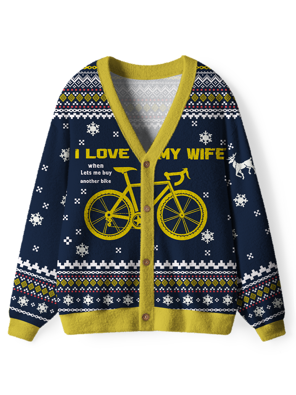 Orionride I Love My Wife Men's Cardigan Knit Sweaters