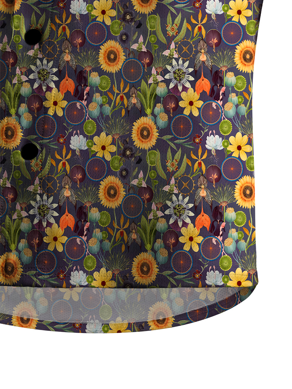 Orionride Wheel Flower Men's Stretchy Breathable Long Sleeve Gravel Shirt