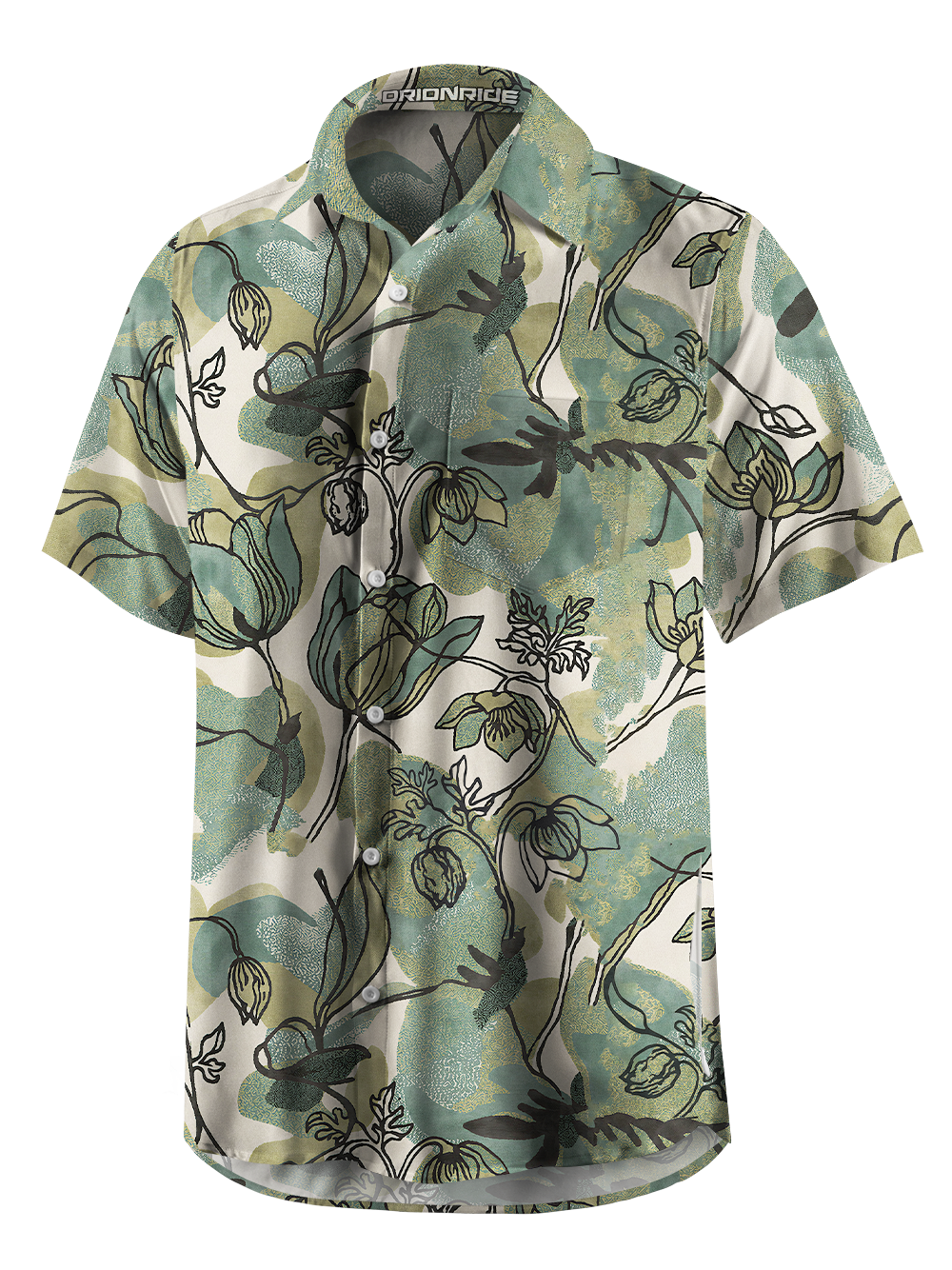 Orionride Boho Bloom Zipper Pockets Ultra Lightweight Short Sleeves Gravel Shirt