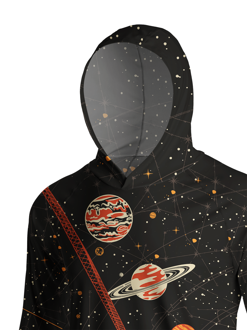 Orionride Starry Sky Background Long Sleeve Cycling Hoodie Shirt
