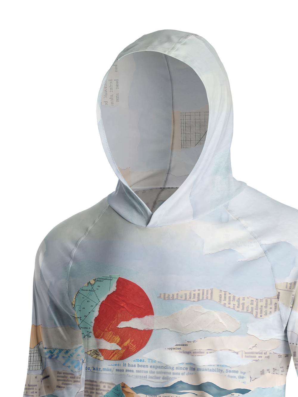 Orionride Paper Mountains Long Sleeve Cycling Hoodie Shirt