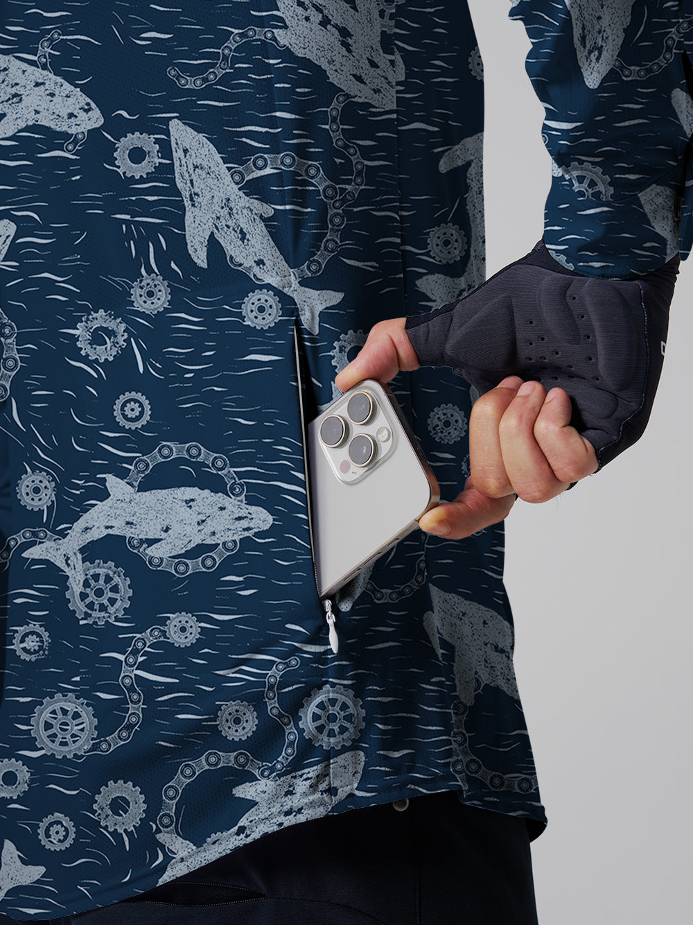 Orionride Dolphin Game Men's Stretchy Breathable Long Sleeve Gravel Shirt