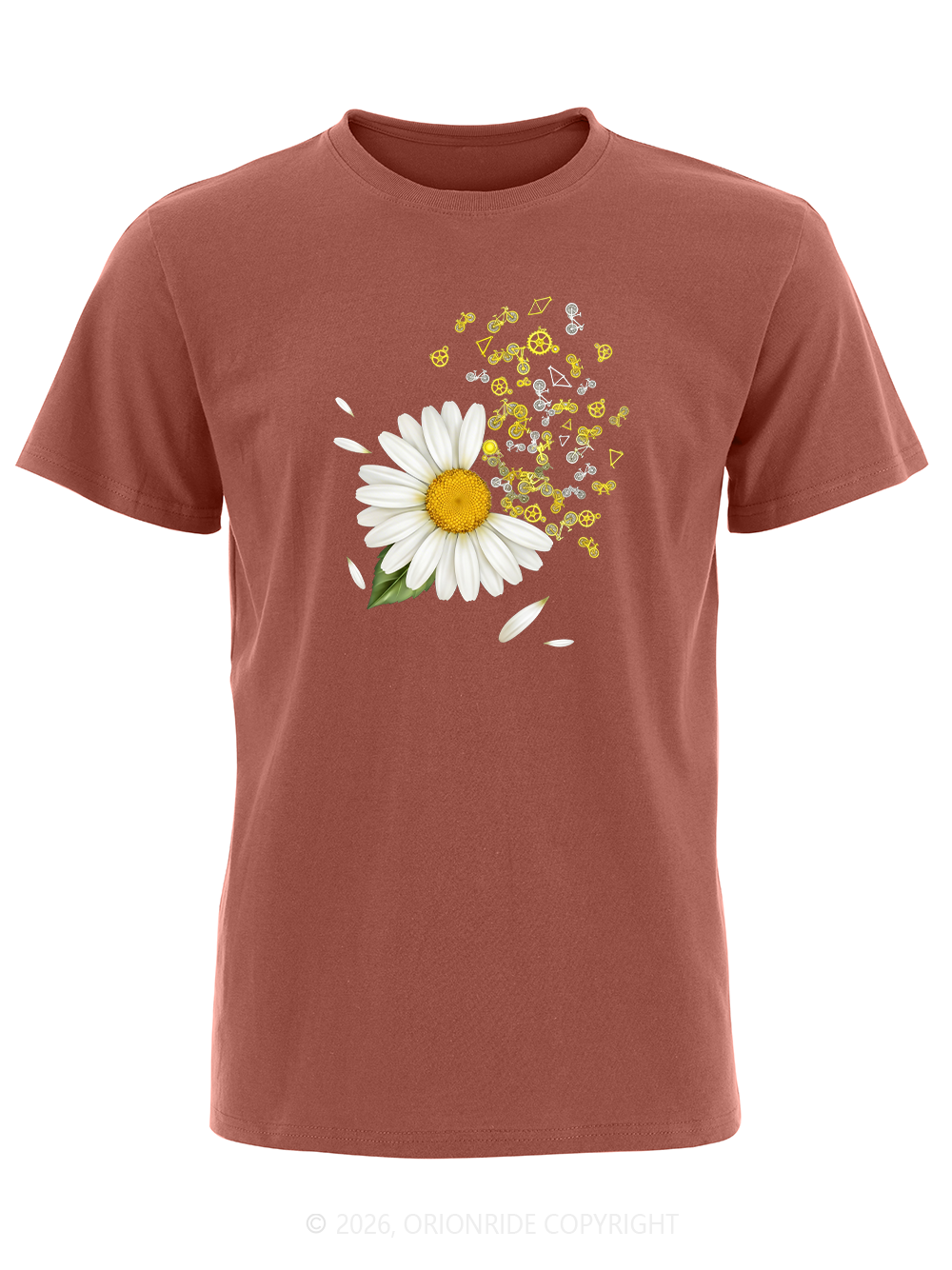 Orionride Daisies Scattered Short Sleeves Bike T-Shirt