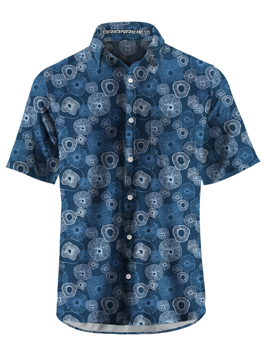 Orionride Expanded Mushrooms Zipper Pockets Ultra Lightweight Short Sleeves Gravel Shirt