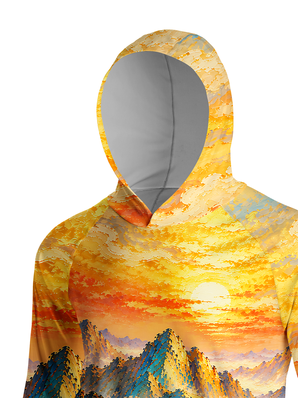 Orionride Golden Ascent Long Sleeve Cycling Hoodie Shirt