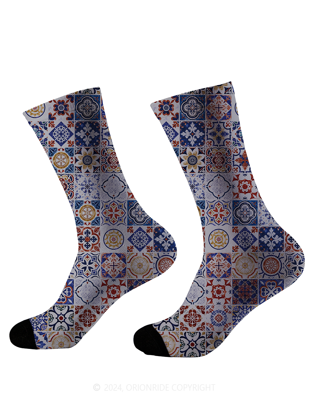 Orionride Flower Tiles Cycling Socks