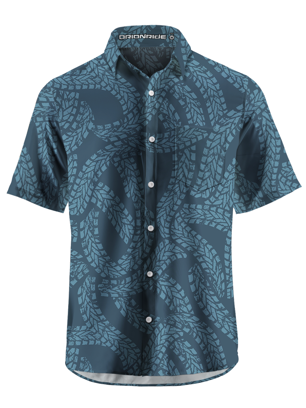 Orionride Tire Tracks Zipper Pockets Ultra Lightweight Short Sleeves Gravel Shirt