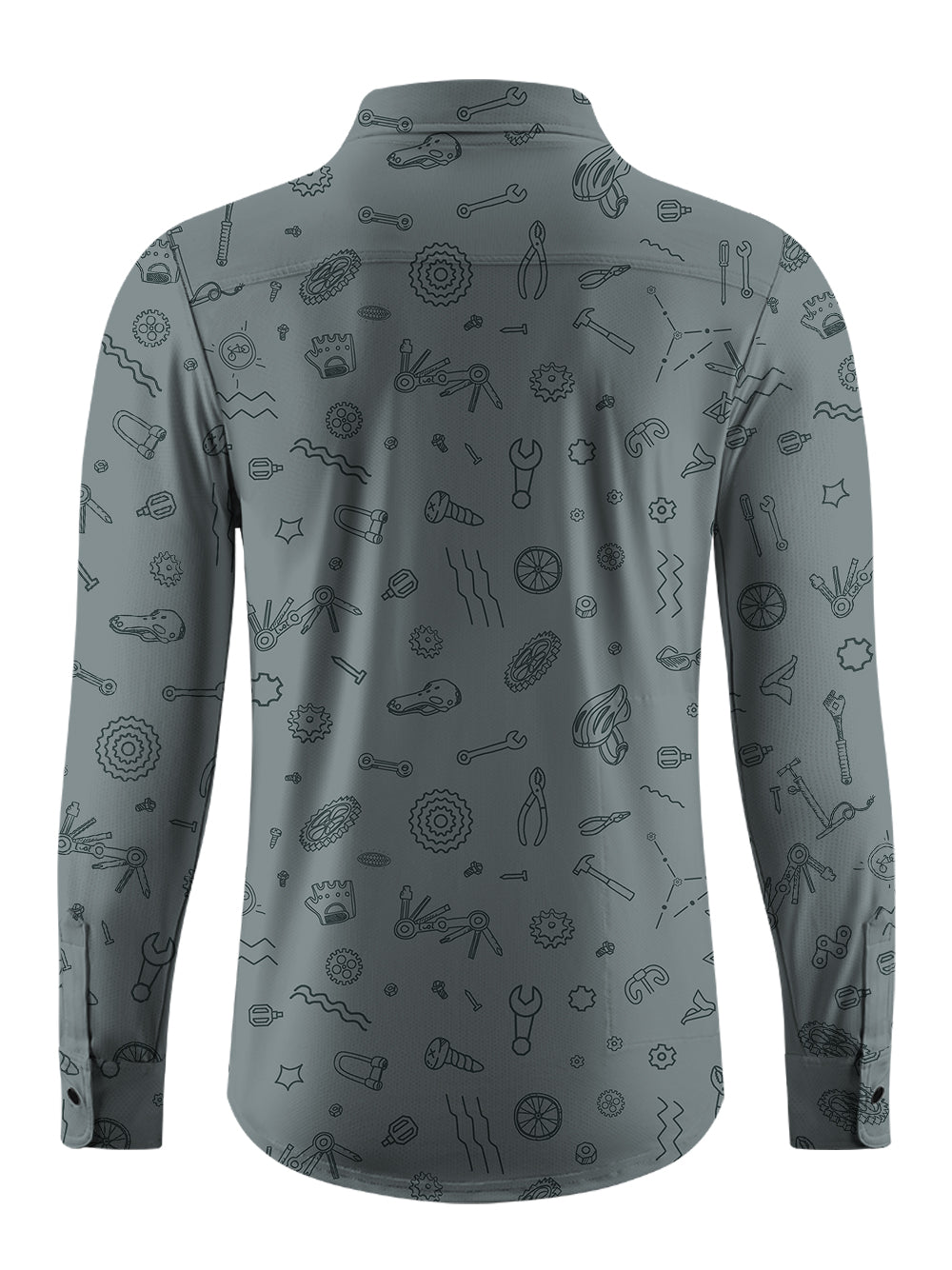 Orionride Scattered Parts Men's Stretchy Breathable Long Sleeve Gravel Shirt