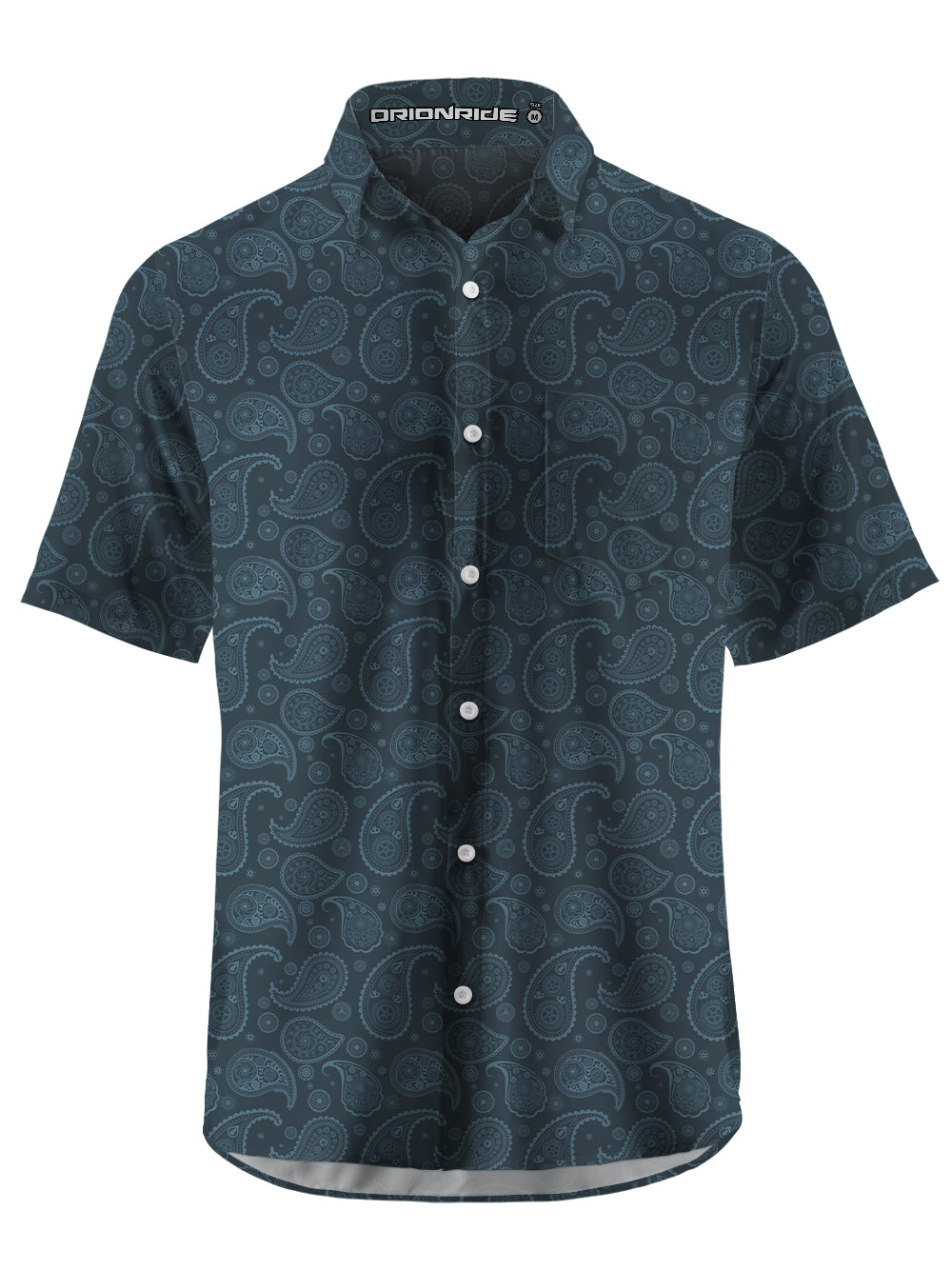 Orionride Cashew Flower Paradise Zipper Pockets Ultra Lightweight Short Sleeves Gravel Shirt