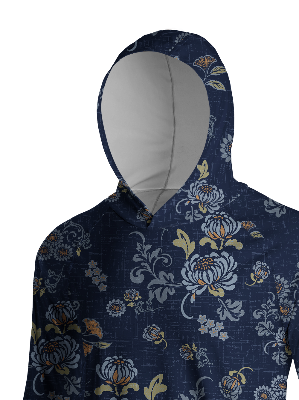 Orionride Dark Floral Weave Long Sleeve Cycling Hoodie Shirt