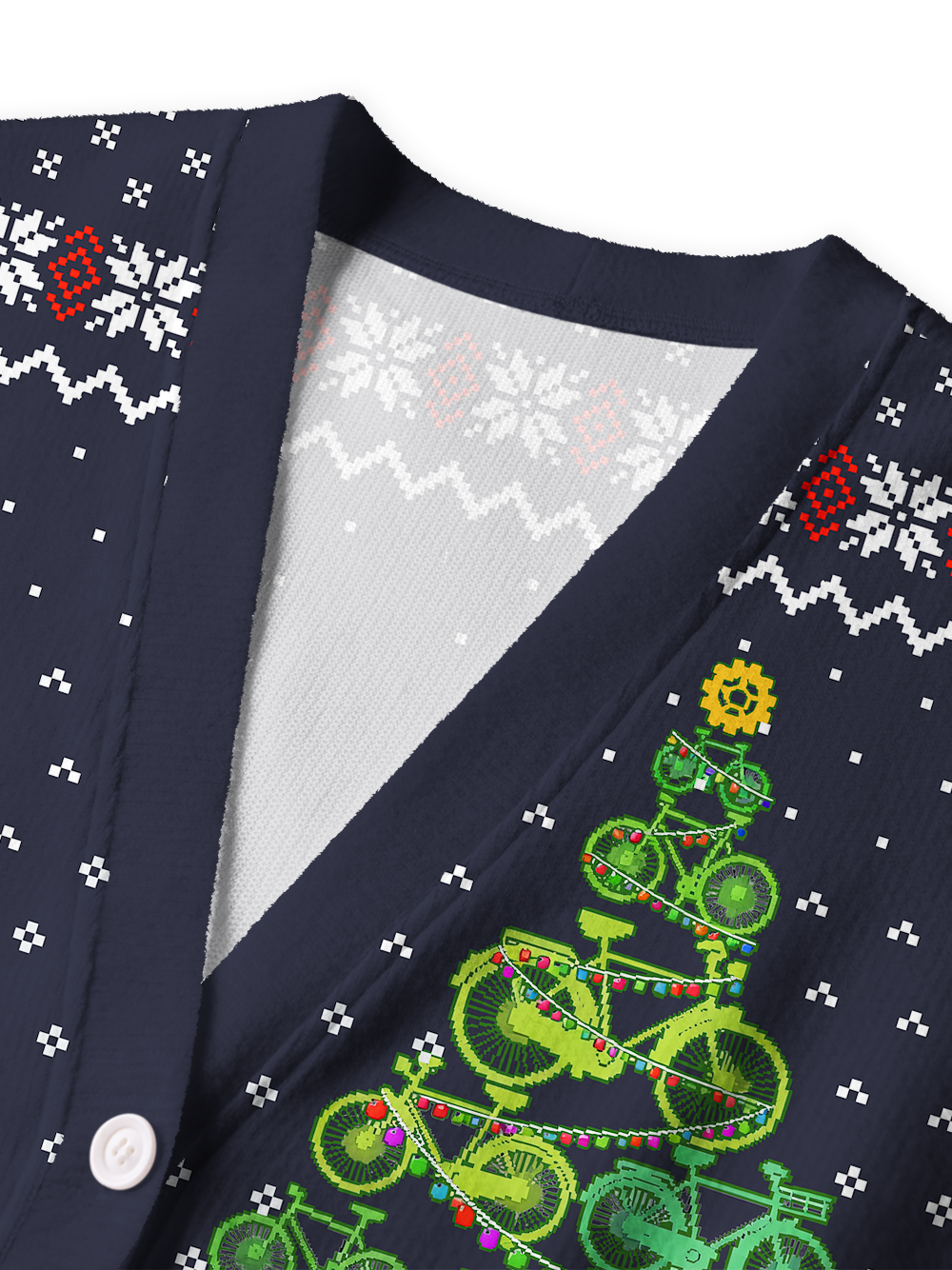 Orionride Bicycle Christmas Tree Men's Cardigan Knit Sweaters