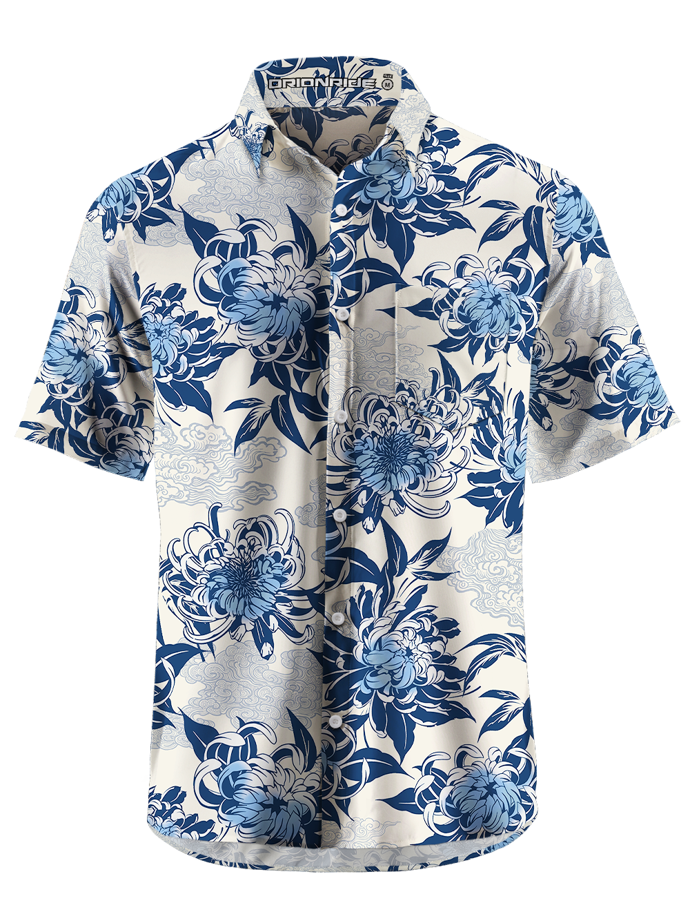 Orionride Chrysanthemums In Full Bloom Zipper Pockets Ultra Lightweight Short Sleeves Gravel Shirt