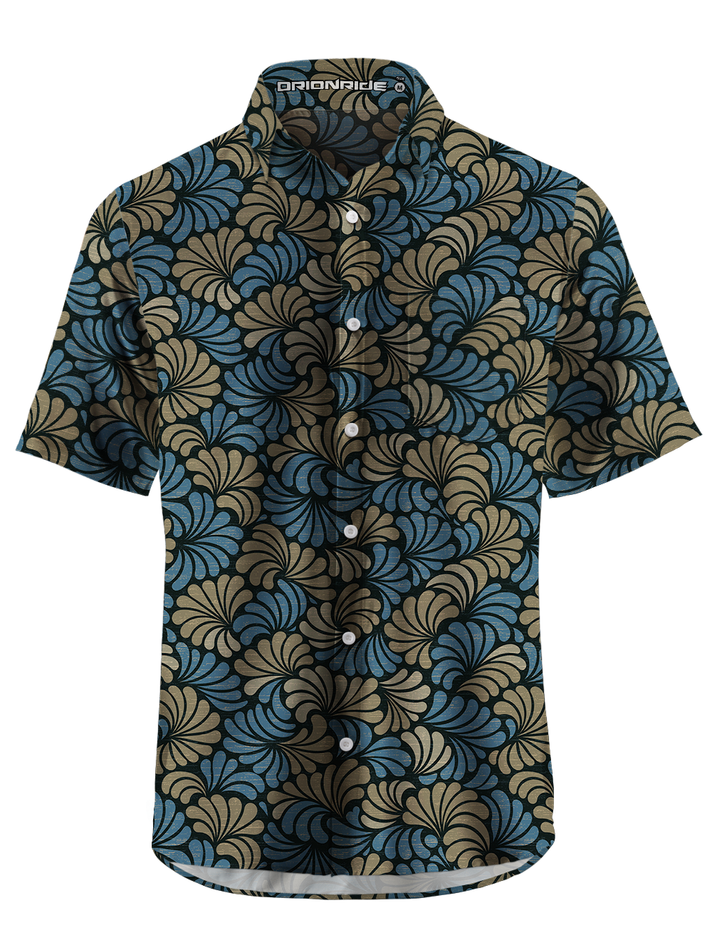 Orionride Abstract Petals Zipper Pockets Ultra Lightweight Short Sleeves Gravel Shirt