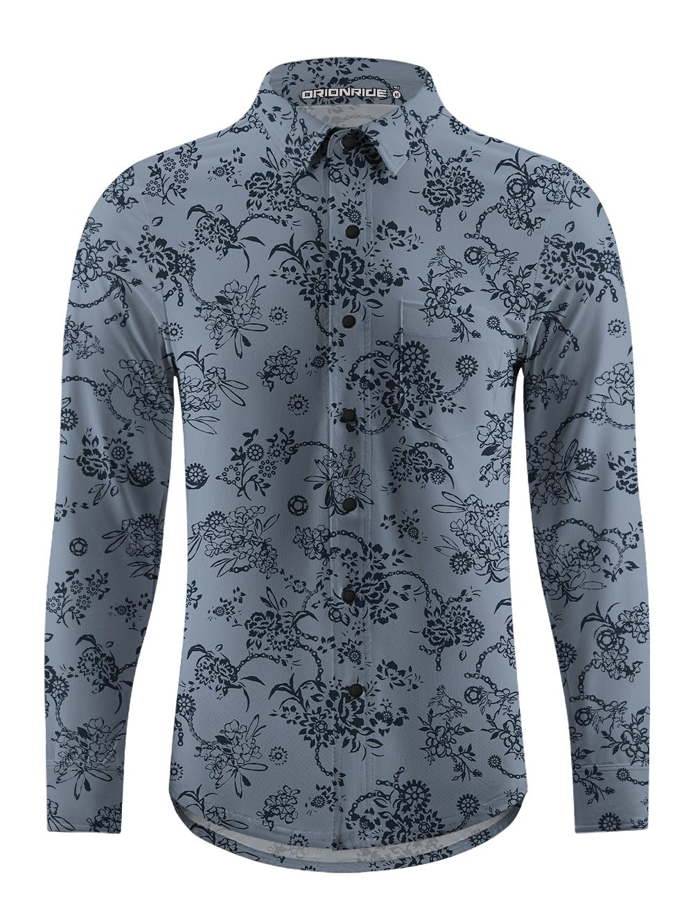 Orionride Mechanical Chain Flower Men's Stretchy Breathable Long Sleeve Gravel Shirt