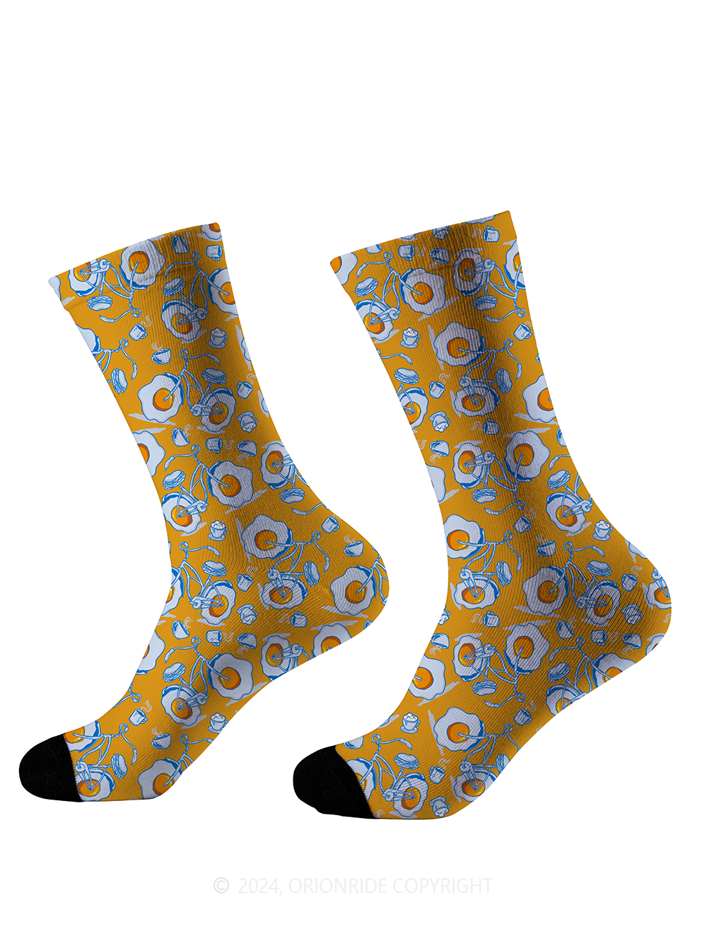 Orionride Fried Egg Cycling Socks
