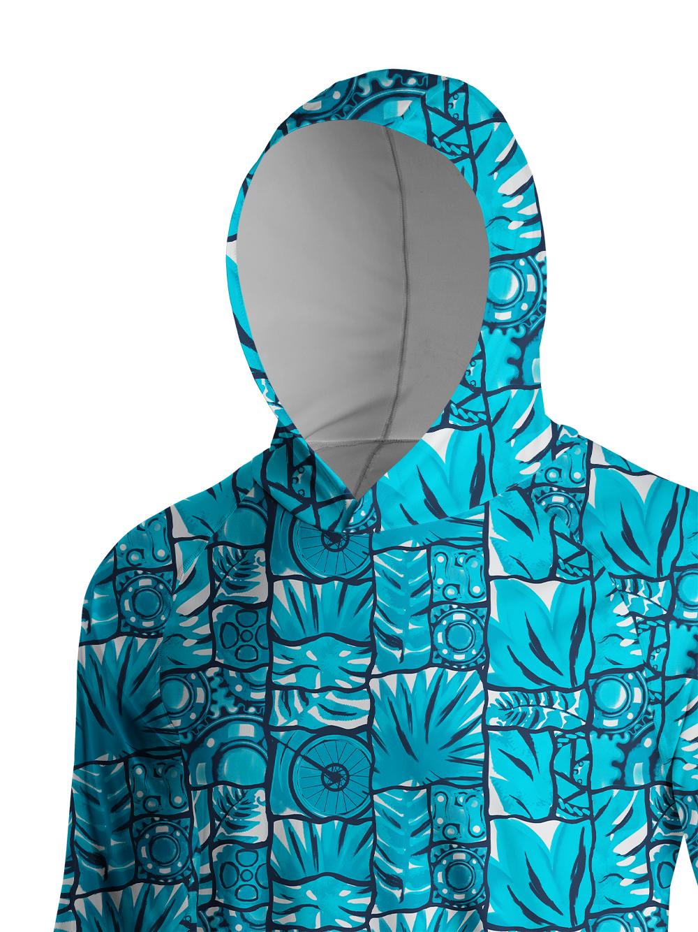 Orionride Ferns And Wheels Long Sleeve Cycling Hoodie Shirt