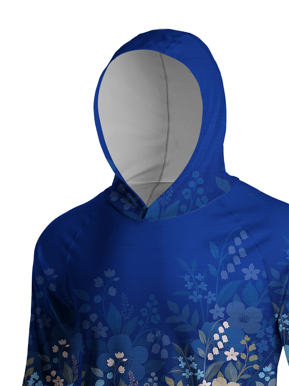 Orionride Gradated Floral Shadows Long Sleeve Cycling Hoodie Shirt