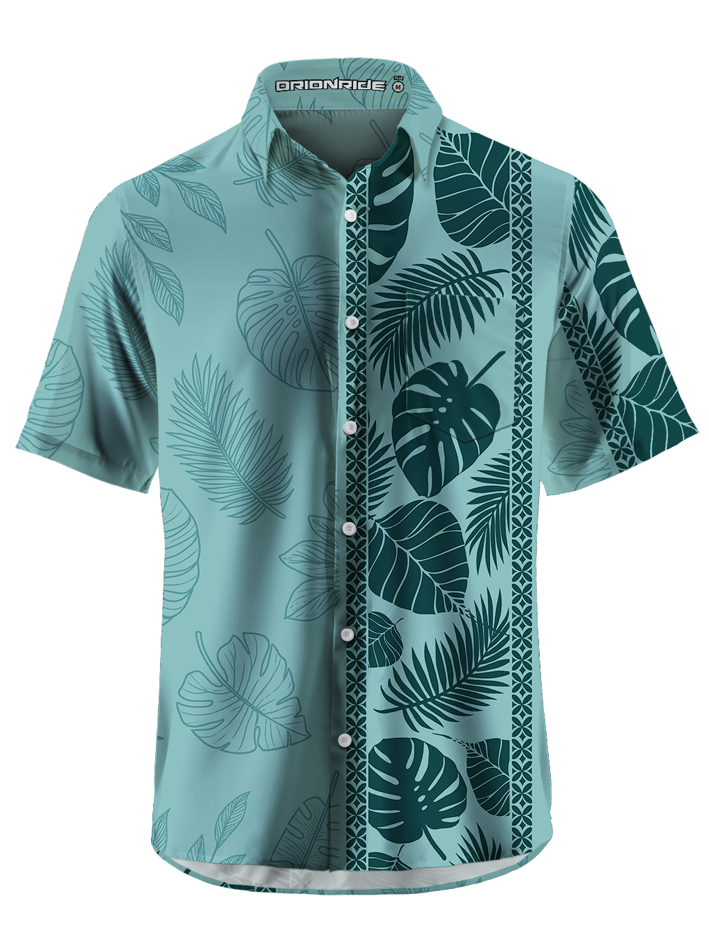 Orionride Striped Monstera Deliciosa Zipper Pockets Ultra Lightweight Short Sleeves Gravel Shirt
