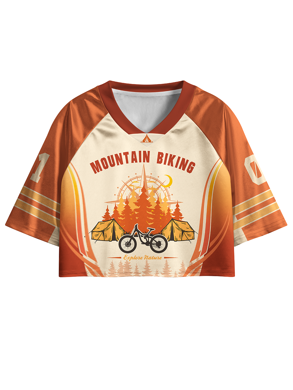 Orionride Vintage Camping Women's Sports Crop Jersey