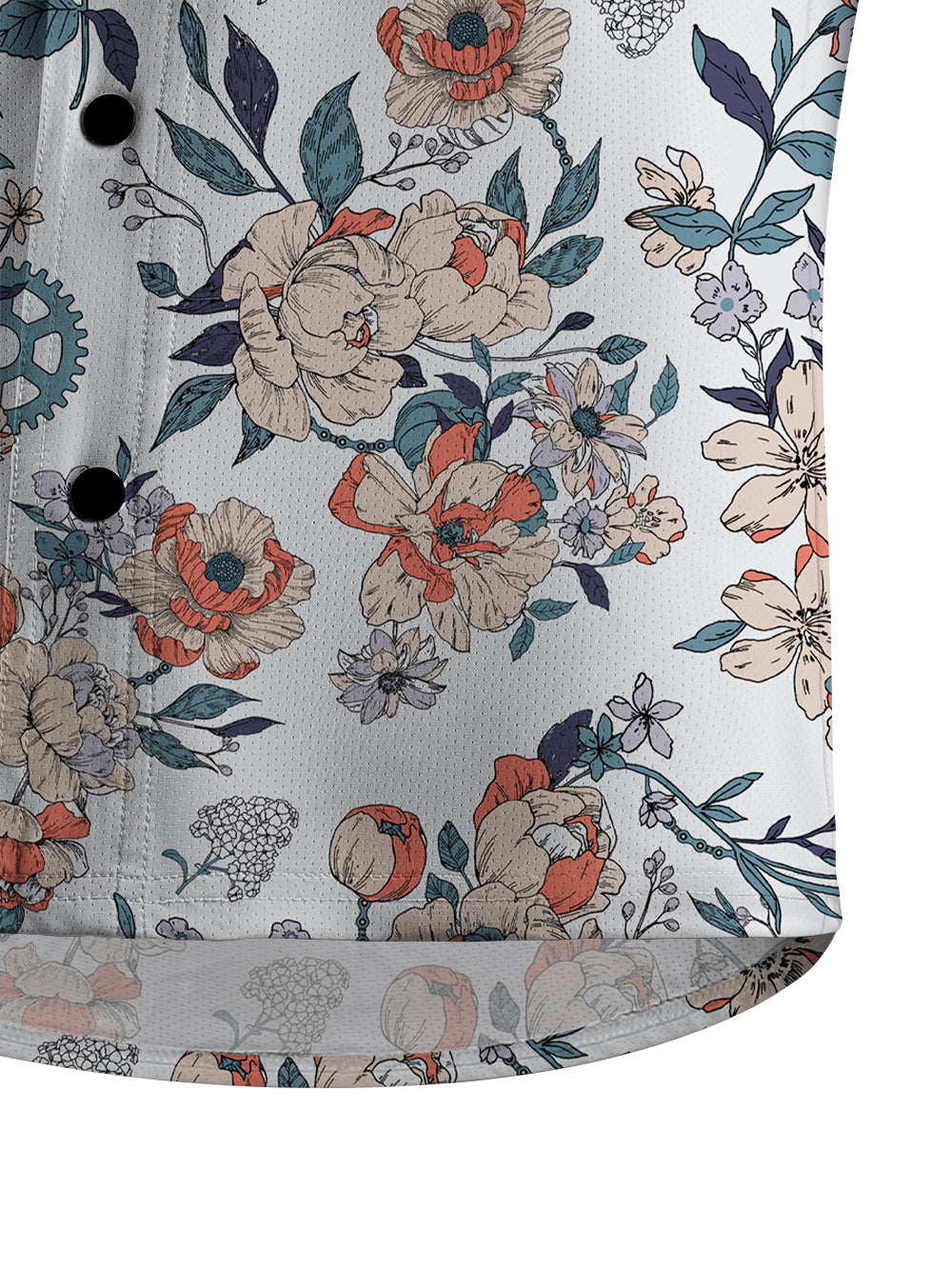 Orionride Buds Of Flowers Men's Stretchy Breathable Long Sleeve Gravel Shirt